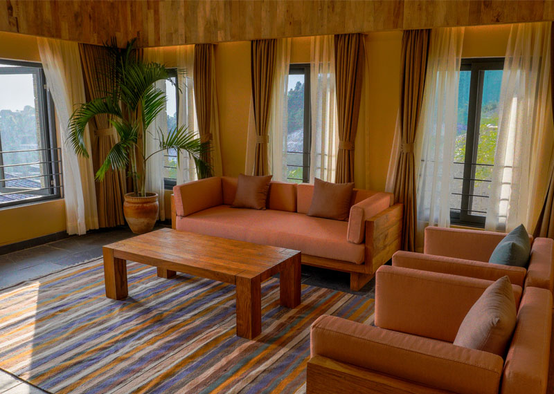 sitting area at junior suite of Dorje's Resort
